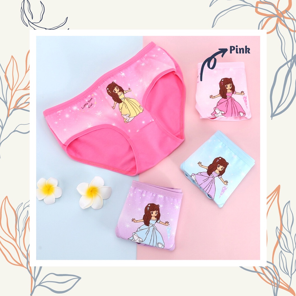 MBSS - XIAO TING CD LIL BEAR GIRL celana dalam anak perempuan bahan katun halus 2-12 Tahun