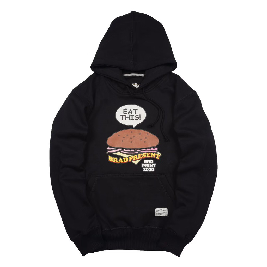 Jaket Sweater Hoodie BRAD PRESENT BURGER  – Black Edition Trendy Casual Unisex Good Brand Quality St