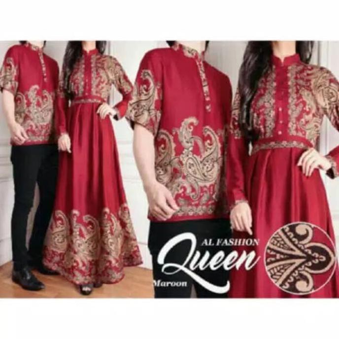 Baju Couple Pria Muslim Terbaru Baju Gamis Pesta Wanita Muslimah Murah - Merah PROMO