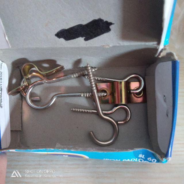 Sekrup Kapstok Gantungan Hook Cantelan 6 Cm Kandang Burung / Barang