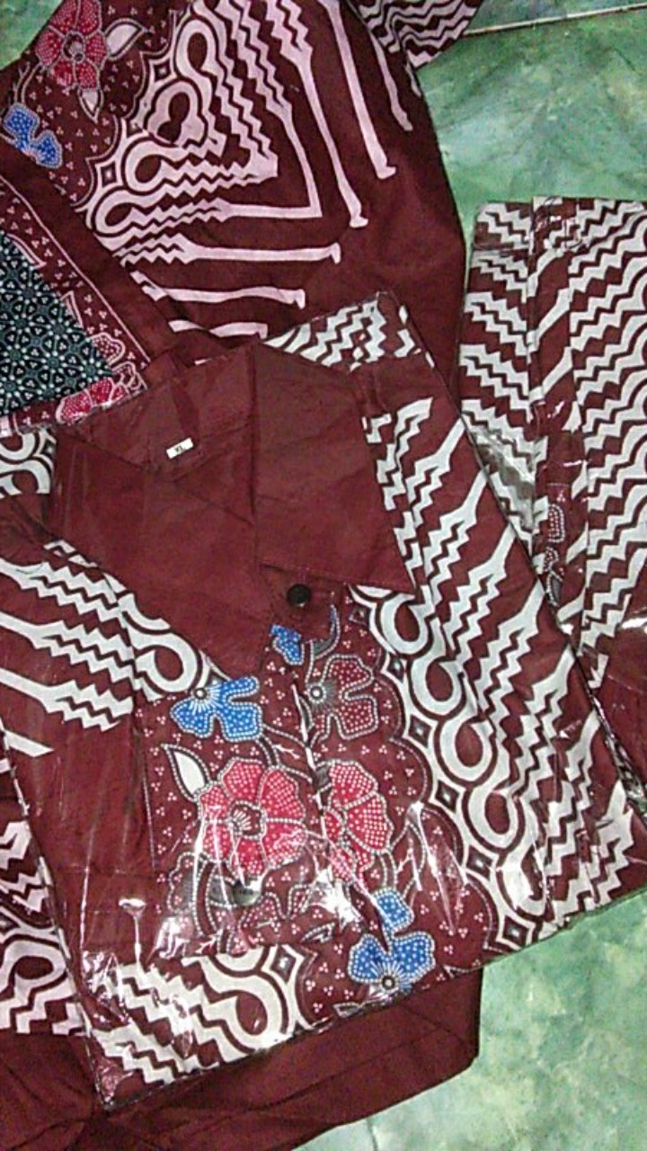 Couple Gamis Cardi Modang Kembang Batik Layer Kombinasi Muslim Maxi Sarimbit Seragam  Pesta Seragam.