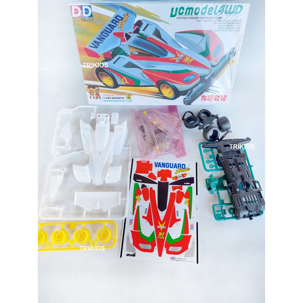 Rep. Tamiya Mini 4wd Merk DD Ruize Vanguard Sonic Super 1 Chassis