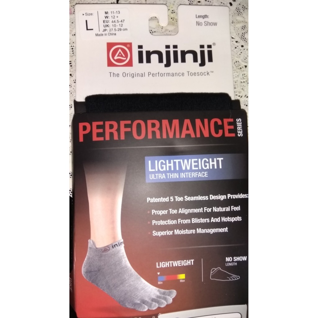 INJINJI PERFORMANCE - NO SHOW - SIZE L - kaos kaki anti blister - Abu-abu