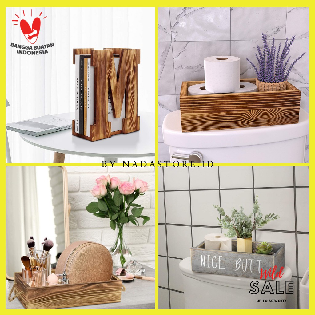 NADASTORE - WOODEN PRODUCT , ORGANIZER BOX / WOODEN STORAGE BOX / KOTAK KAYU / TRAY KAYU