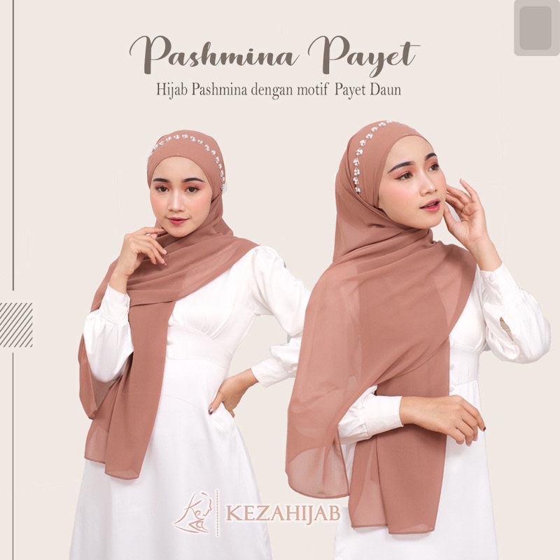 Keza - Pashmina Payet Motif Daun/Pashmina Payet Daun/Hijab Ceruty Babydoll Payet/Jilbab Payet Daun