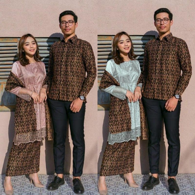 BATIK COUPLE KEBAYA SET WIDYA SERIES TUNANGAN LAMARAN WISUDA KONDANGAN KEKINIAN 2021