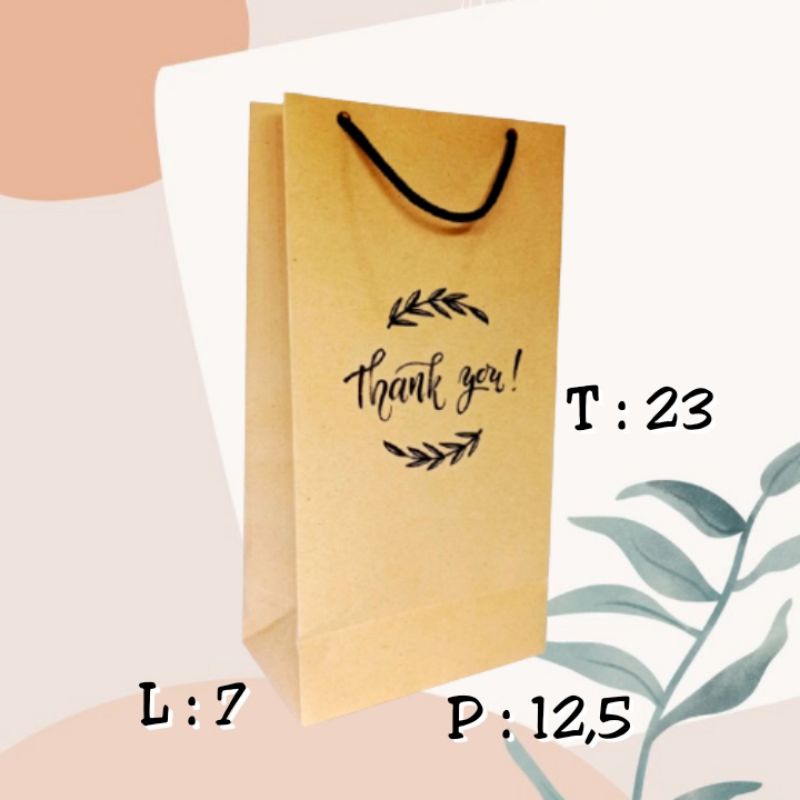 

Paperbag Medium Botol Tumbler Custom Design uk. 12,5 x 7 x 23 cm tas kertas