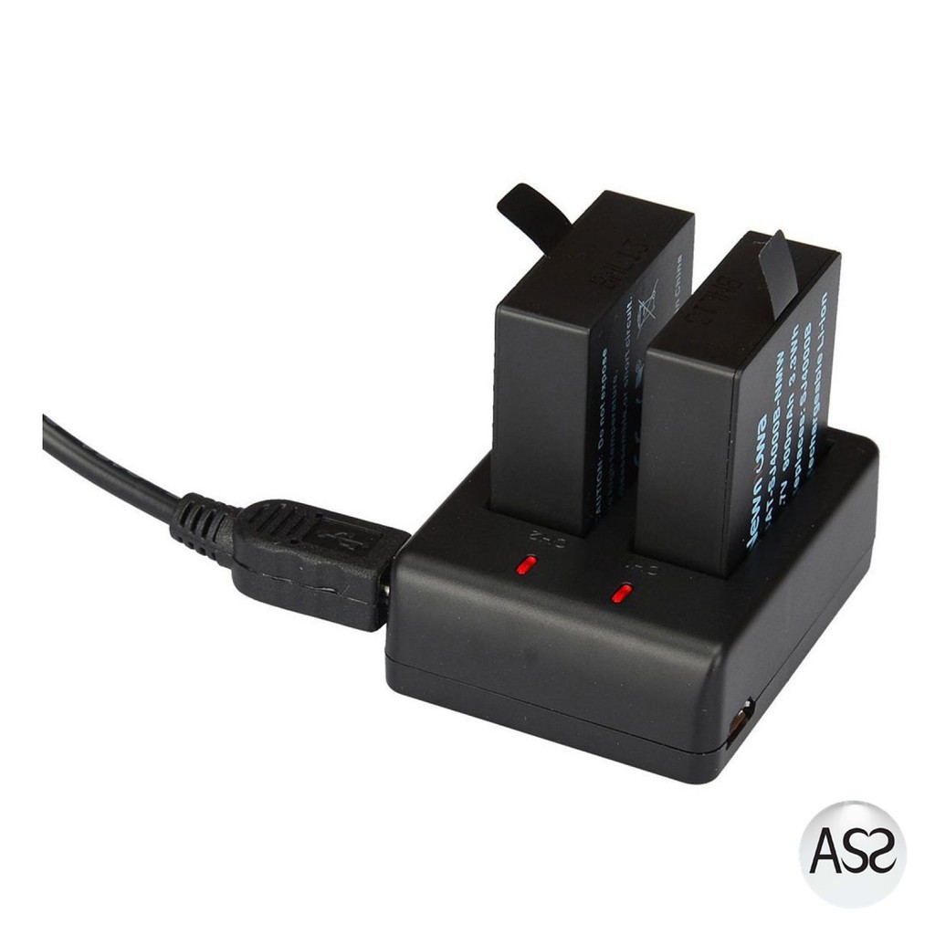 ASS Shop - GREYSKY Dual Battery Charger SJ4000 SJ5000 SJ6000 M10 EKEN H9 H9R Pro