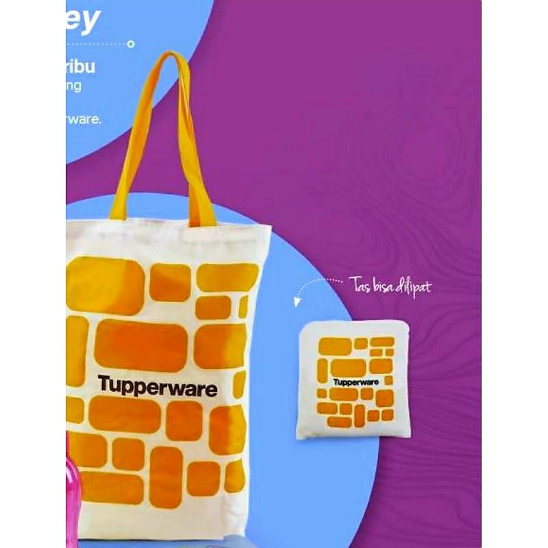 TAS LIPAT TUPPERWARE 1 PCS + FREE SENDOK TUPPERWARE / TOTE BAG TUPPERWARE / TAS SHOPPING TUPPERWARE 