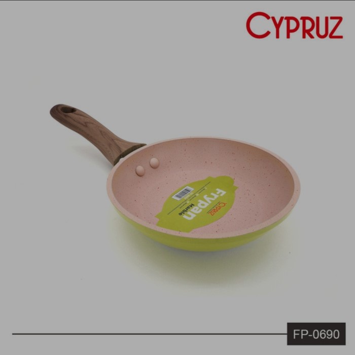 panci teflon CYPRUZ Fry Pan Mini 12cm 14cm 16cm Marble Coating Egg Pan Penggorengan - HIJAU 12CM tef