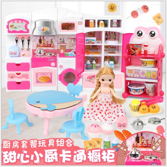 J3 - Mainan kitchen Set dapur dengan boneka lucu