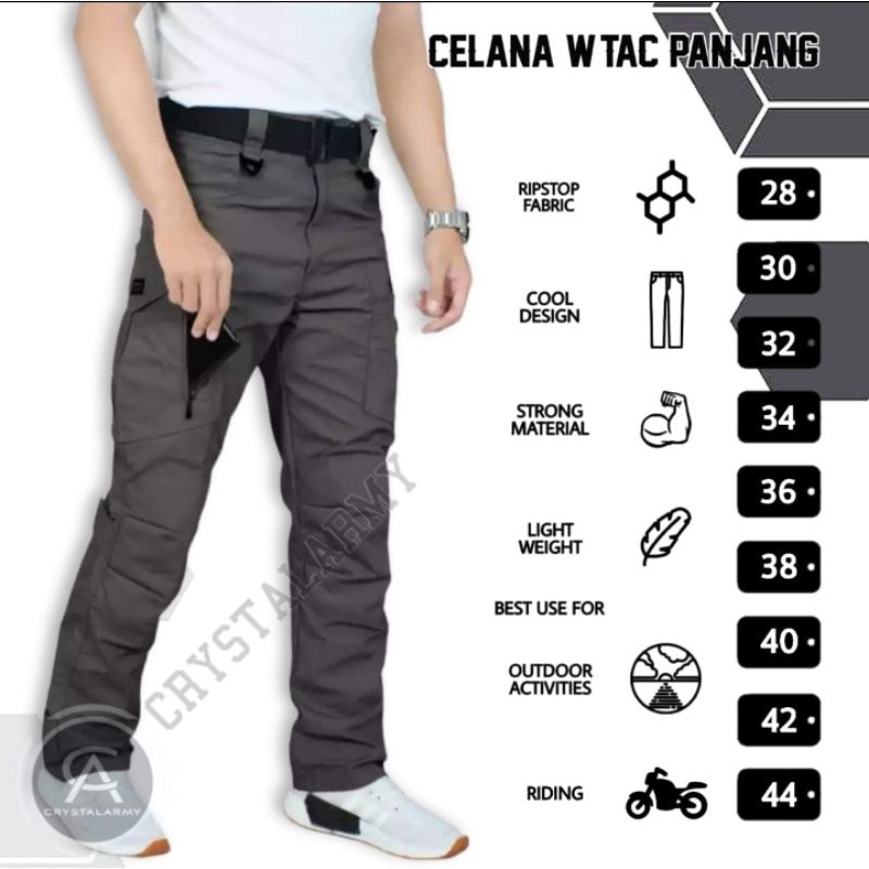 Celana Tactical WTAC panjang / Celana outdoor / celana cargo hits