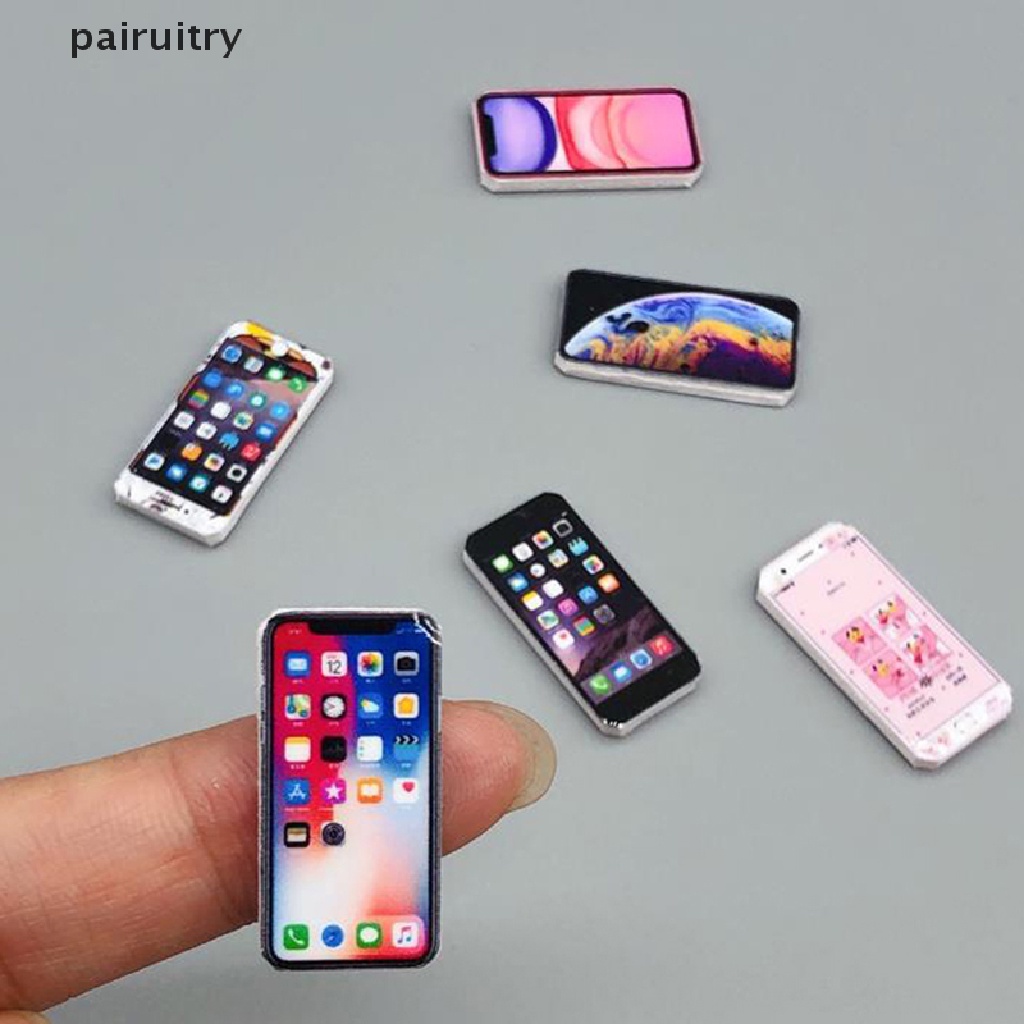 Prt 1PC Miniatur Handphone Skala 1: 12 Untuk Aksesoris Rumah Boneka PRT