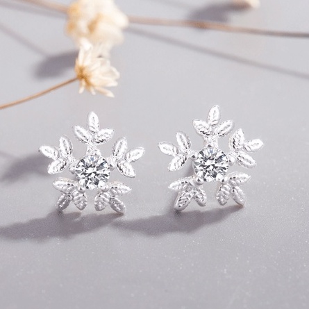 All-match summer simple and sweet temperament fashion design niche snowflake earrings 210807