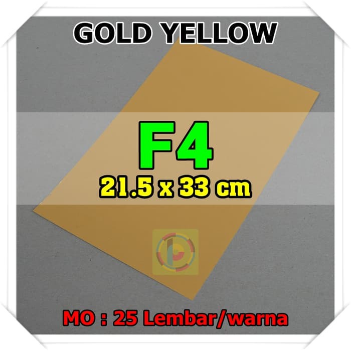 

Dijual Kertas Karton Jasmine Uk. F4 GOLD YELLOW KUNING EMAS Murah