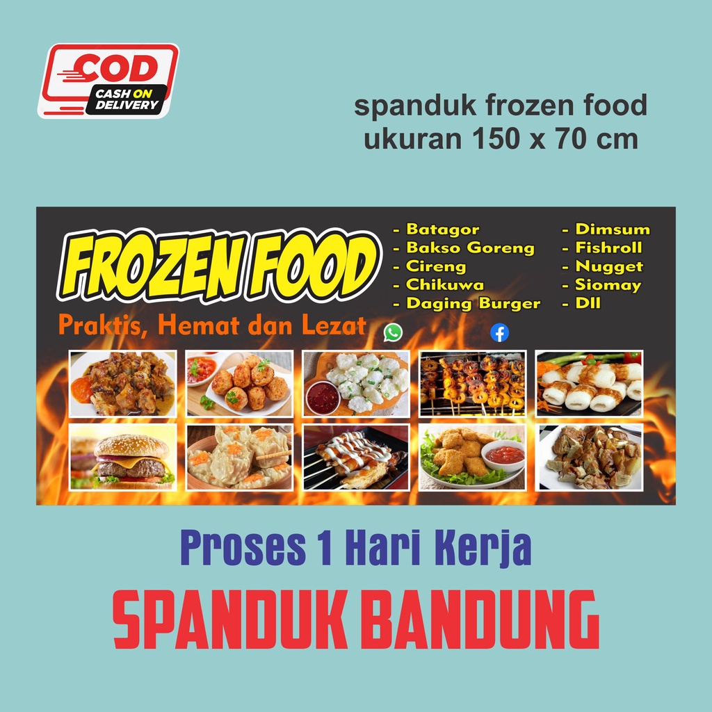 Spanduk Jajanan Frozen Food / spanduk Frozen Food / plang toko frozen food
