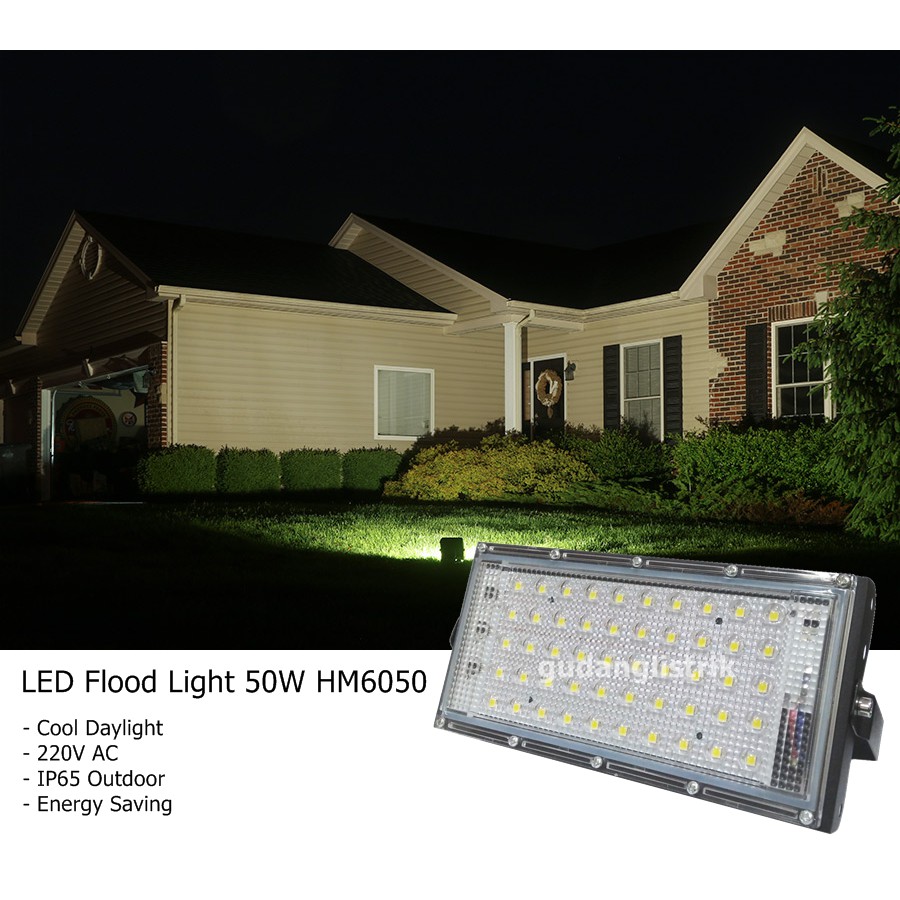 LED Flood light 50W Putih Lampu FLOODLIGHT Sorot 50 watt Outdoor IP65