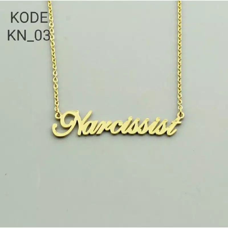 PROMO Kalung nama titanium wanita anti karat necklace custom gold ukir aksesoris fashion korea