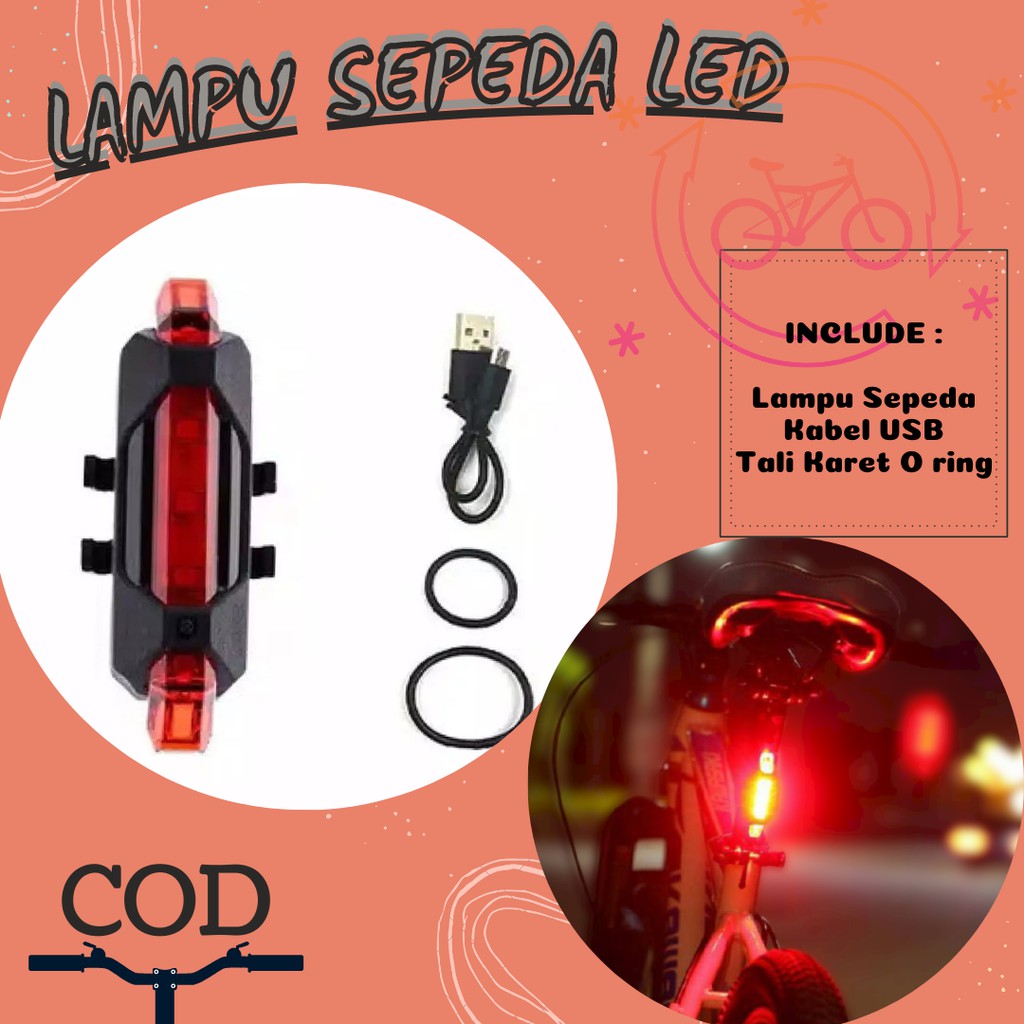 USB LAMPU BELAKANG SEPEDA MURAH COD - OTO-11