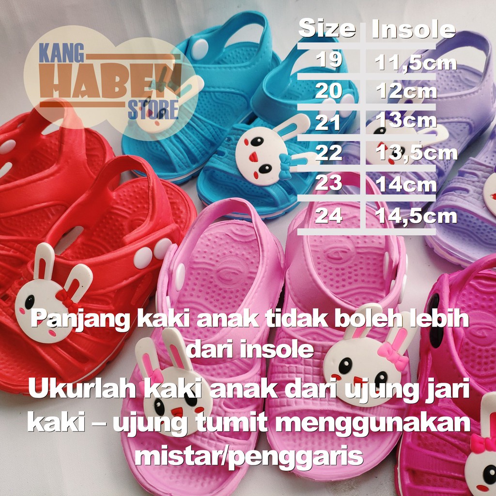 155KEL Sandal Anak Bayi Lucu Karakter Kelinci Cocok untuk Perempuan