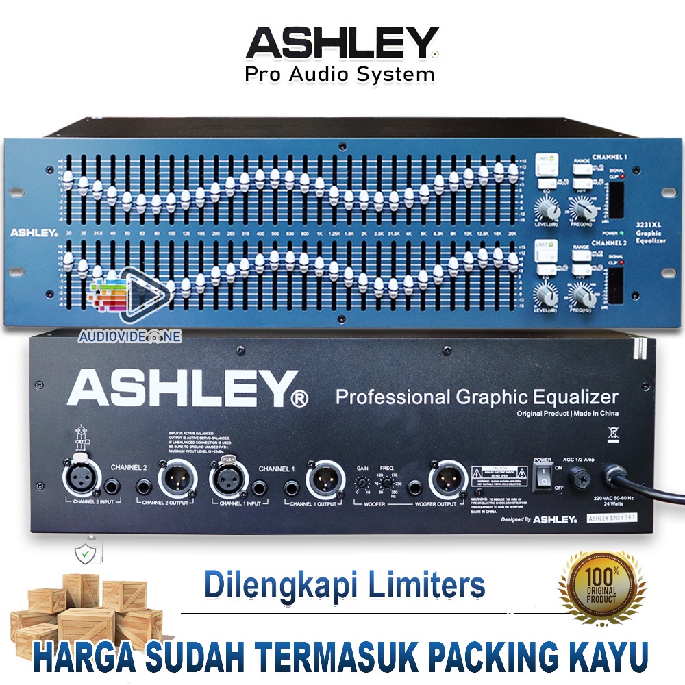 Equalizer Ashley 3231XL Plus Limiters Ekualiser 2 x 31 Band With Limiter Original