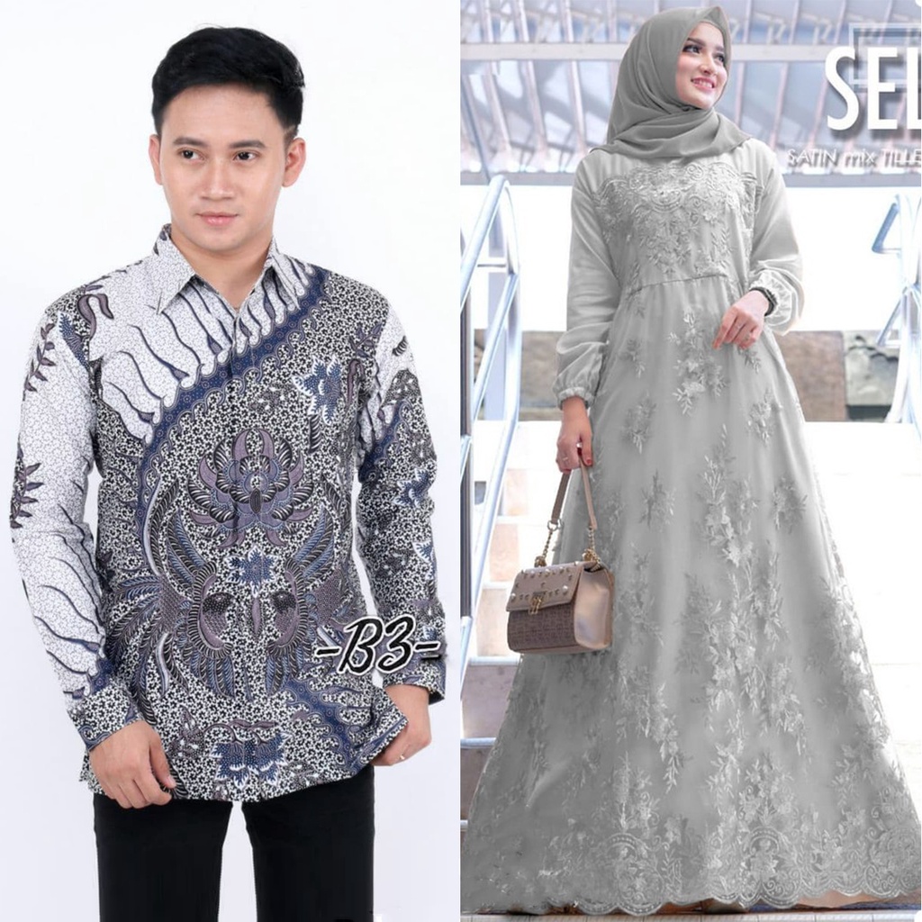 Maura Couple - Sania Ruffle Batik Couple Ori Ndoro Jowi Garansi Termurah Shopee - BATIK COUPLE GAMIS BRUKAT