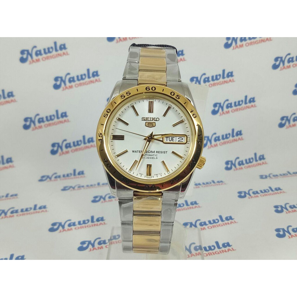 Seiko 5 SNKE04K1 Automatic Gold Tone Bezel - Jam Tangan Pria SNKE04