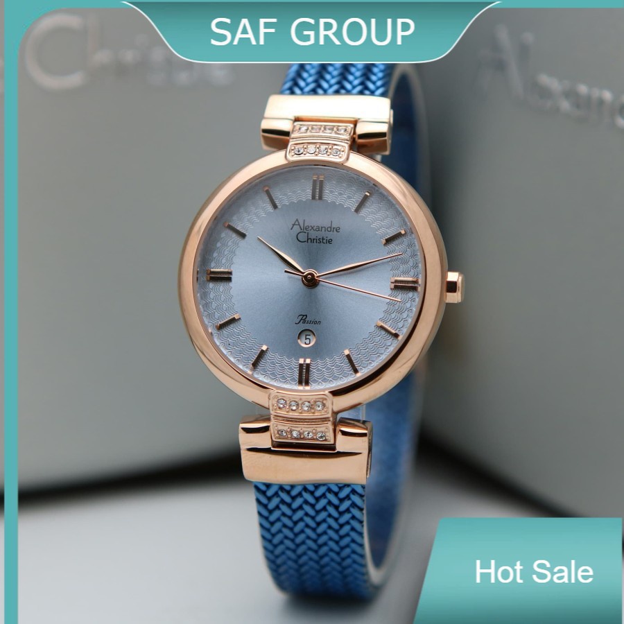 JAM TANGAN WANITA ALEXANDRE CHRISTIE AC 2757 / AC2757 ROSEGOLD BLUE PASSION ORIGINAL by plp