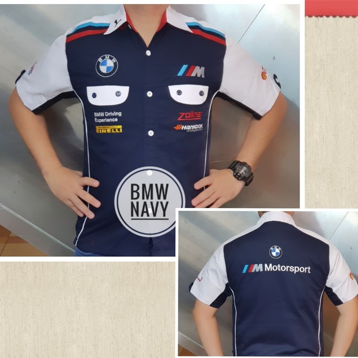 Baju Seragam Otomotif BMW Baju Komunitas Moto GP Kemeja Bordir F1