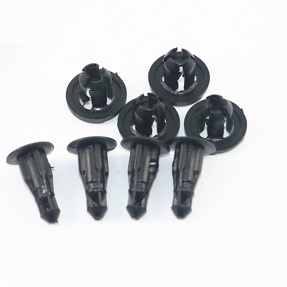 50pcs Klip Rivet Pengencang Bumper / Panel Pintu / Fender Mobil universal Diameter 8mm Bahan Plastik Warna Hitam