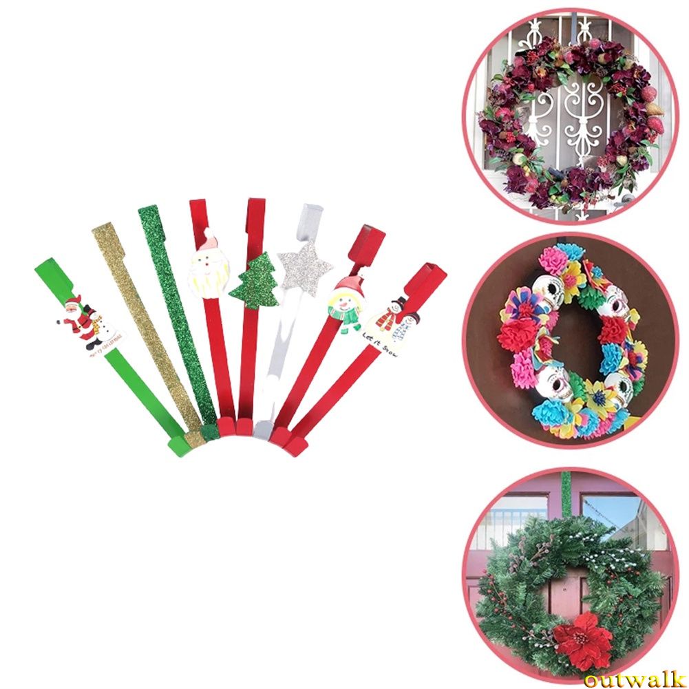 Christmas Wreath Hook Hangers Removable Door Storage Rack Organizer Coat Bag Hat Robe Hanging Holder Christmas Decor For Home OW