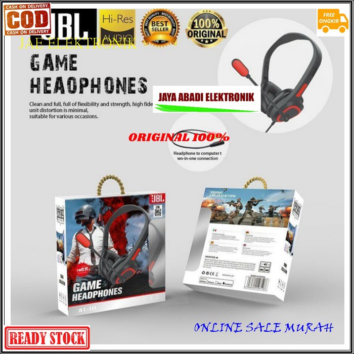 J313  HEADSET HEADPHONE BANDO YOUTUBER J313 GAMING HANDSFREE CALL kabel komputer pc Microphone HP