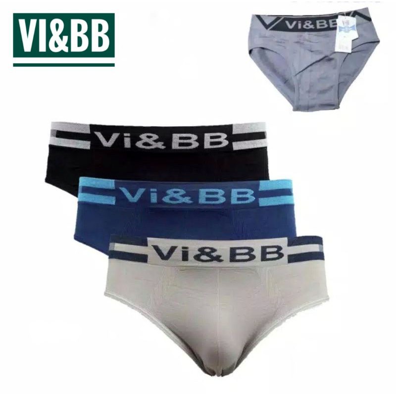 Vi-BB | Celana Dalam Pria Bahan Steamless Rajut LEMBUT / CD / Sempak / Kolor Laki Laki