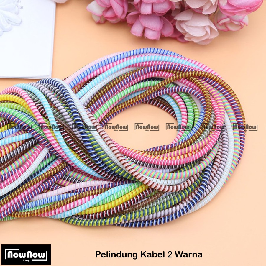 Pelindung Kabel Spiral Pelapis Cord Cable Protector 2 Warna Two Tone Color