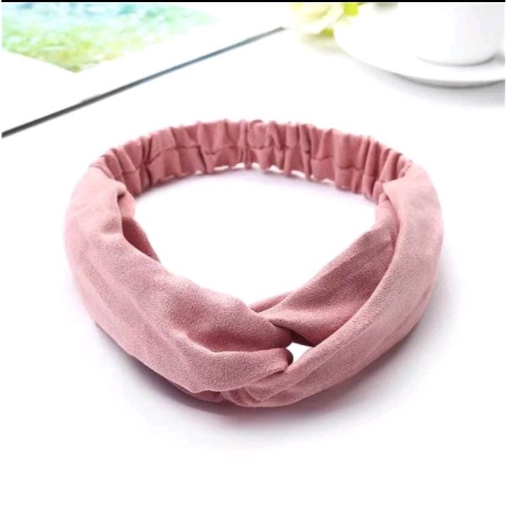 Bando Rambut Korea Bandana Rajut Aksesoris Wanita Karet