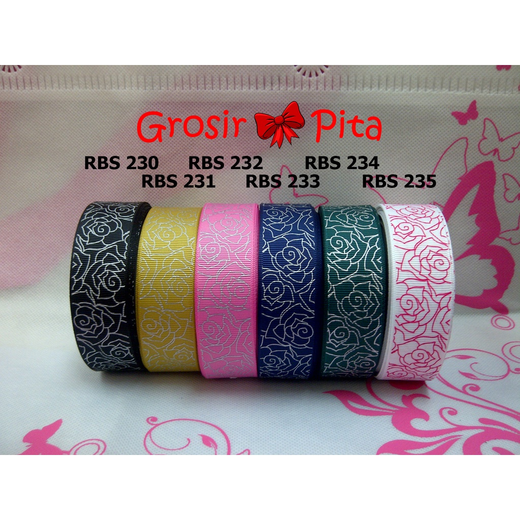 

(25 yard) Pita Grosgrain Motif Bunga RBS 230,231,232,233,234,235 | Toko Bahan Craft | Grosir Pita