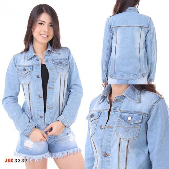 4 variasi warna Jaket Jeans Wanita Modis Terbaru Jaket Import JSK Jeans Original