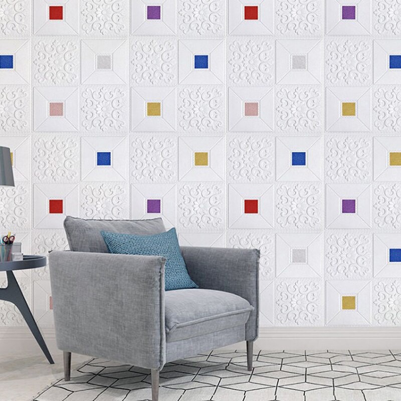 PROMO WALLPAPER FOAM 3D MOTIF BATIK KRISTAL Classic 35X35 / Wallpaper Sticker Dinding Plafon Emboss-3