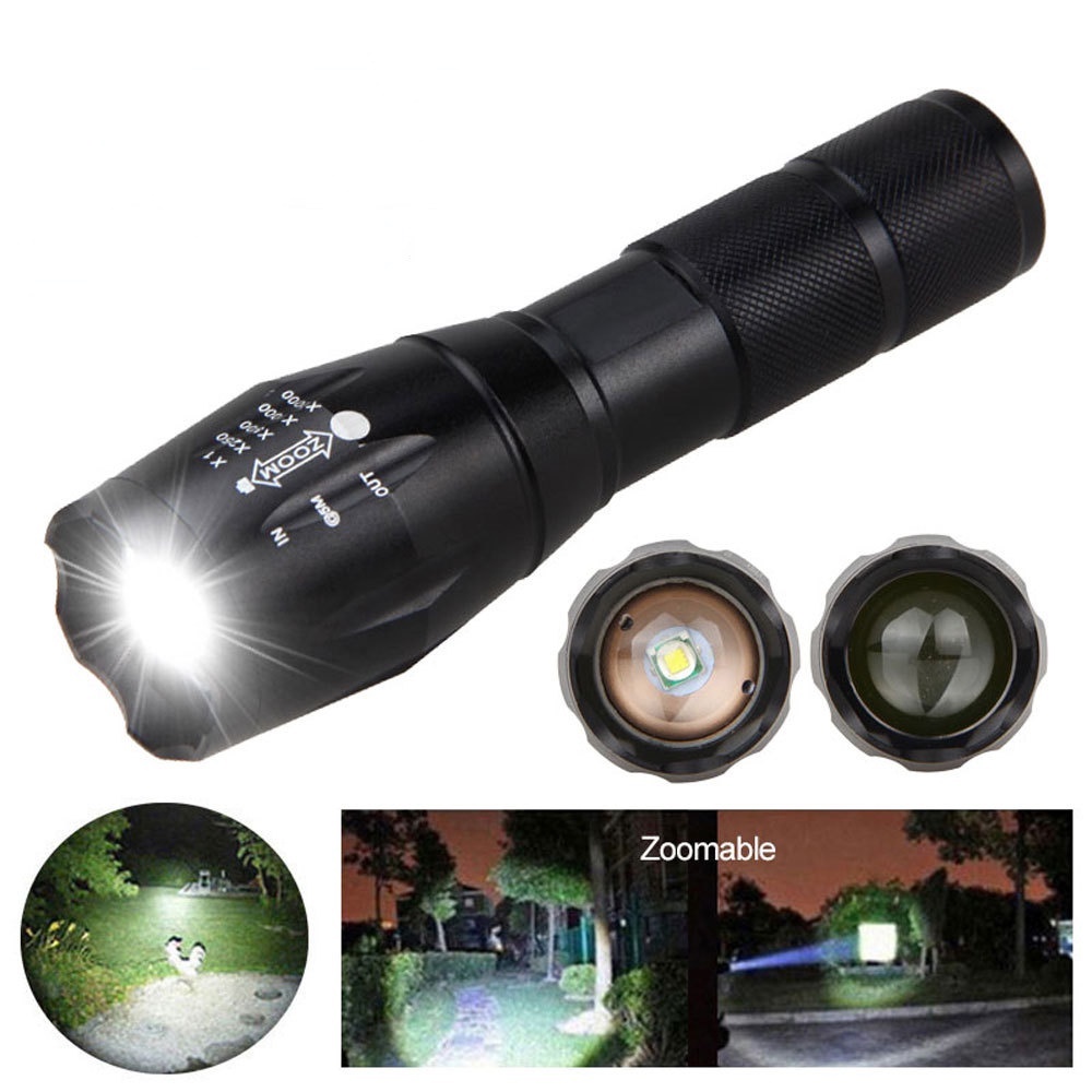 [ Ultraviolet white lighting  double lamp retractable flashlight for Night run outdoor camping fishing ]