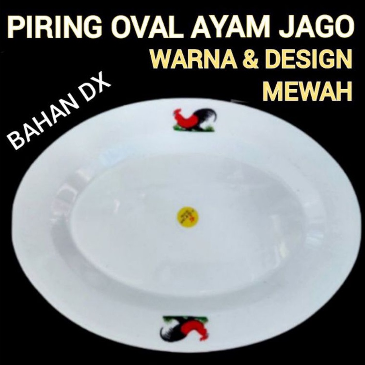 PIRING PLASTIK OVAL AYAM JAGO PIRING OVAL PIRING CAH KANGKUNG PECEL LELE GAMBAR AYAM JAGO