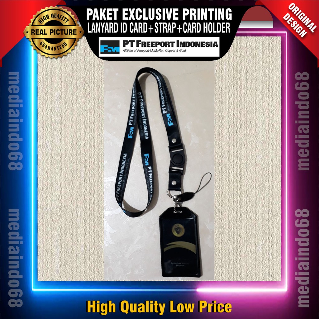 

PT. FREEPORT INDONESIA Lanyard, Strap ID, HP/Flashdisk Printing digital (Paket Lengkap Exclusive)