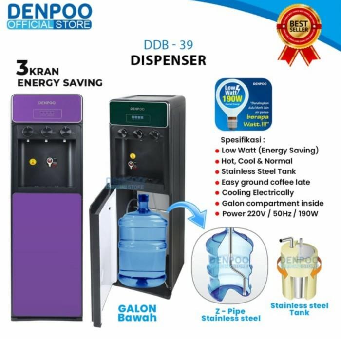 Denpoo Dispenser DDB39 Galon Bawah - Low Watt / Denpoo DDB 39