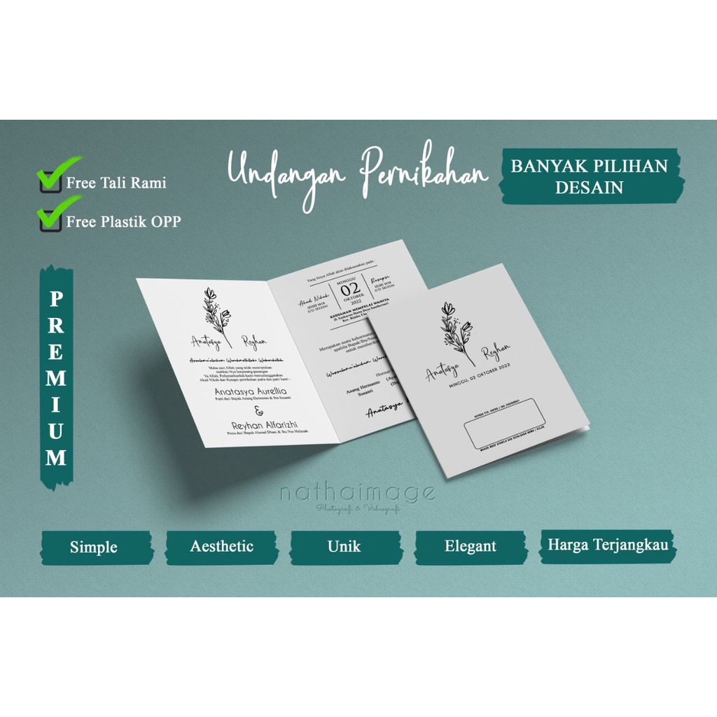UNDANGAN HITAM PUTIH MURAH - UNDANGAN PERNIKAHAN PREMIUM DESAIN ELEGAN - DESAIN CUSTOM - UNDANGAN WE