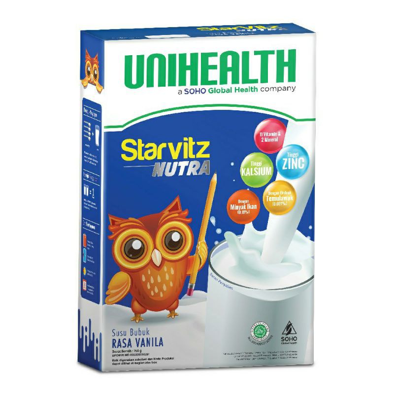 

Starvitz Nutra 750 Gr/ Susu Anak Anti Stunting (keterlambatan pertumbuhan)/ By Unihealth Soho