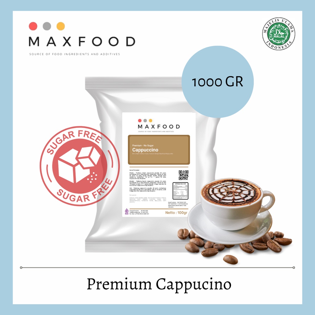 

MAXFOOD - No Sugar Cappucino / Bubuk Minuman Rasa Cappucino 1 Kg