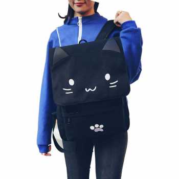 Tas Ransel Wanita Model Cat Cartoon /  Tas Ransel Wanita Murah Kekinian Motif Kucing Unik Simpel Sederhana Tas Punggung Gambar Kucing Tas Punggung Wanita Kekinian / Tas Ransel Sekolah Cewek Korea SD SMP SMA / Tas Kuliah Wanita Tas Punggung Muat Laptop