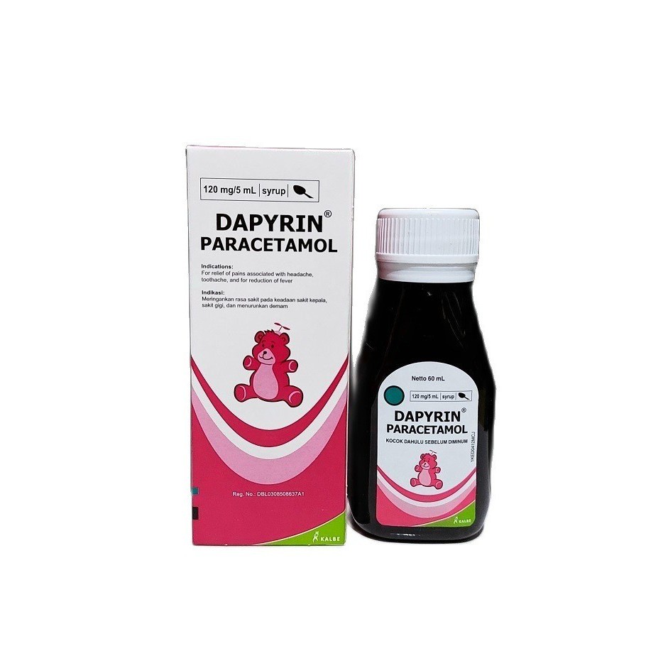 DAPYRIN SIRUP 60ML Botol - Obat Demam Syrup Anak Paracetamol Dapirin Panas