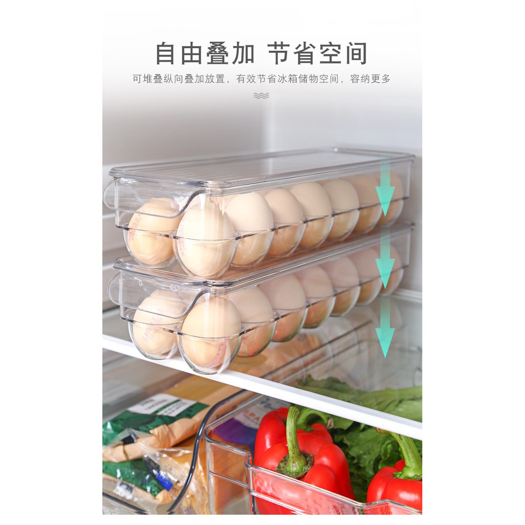 Mega_1688 Kotak Penyimpanan Telur bening Egg Shelf organizer Box telur MG949