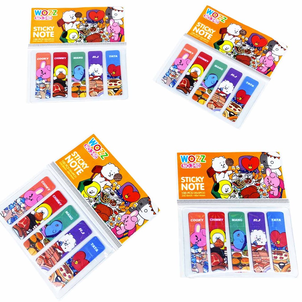 PEMBATAS BUKU PLASTIK BT21 BTS ISI 100 LEMBAR / PEMBATAS BUKU / POS IT / STIKY NOTE / BOOKMARK BTS-WOZ- BT21 C