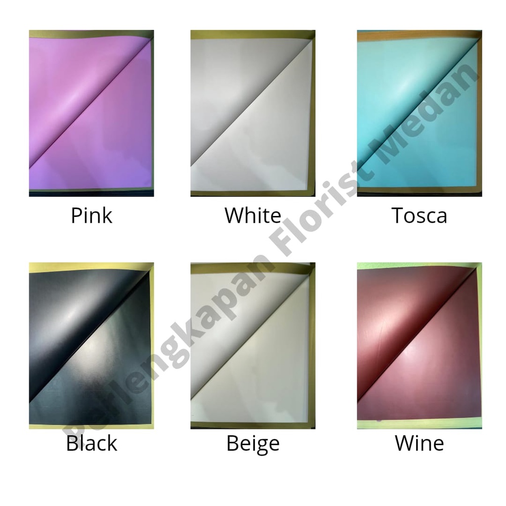 [ 1 Lembar ] Wrapping Paper Cellophane Varian List Gold Flower / Kertas Buket Bunga Buket Bouquet li